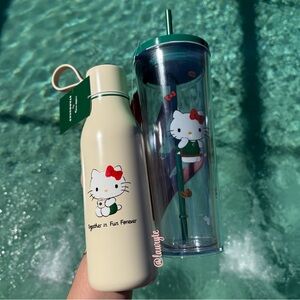 Starbucks x Hello Kitty Acrylic Tumbler and Stainless Water Bottle Bundle